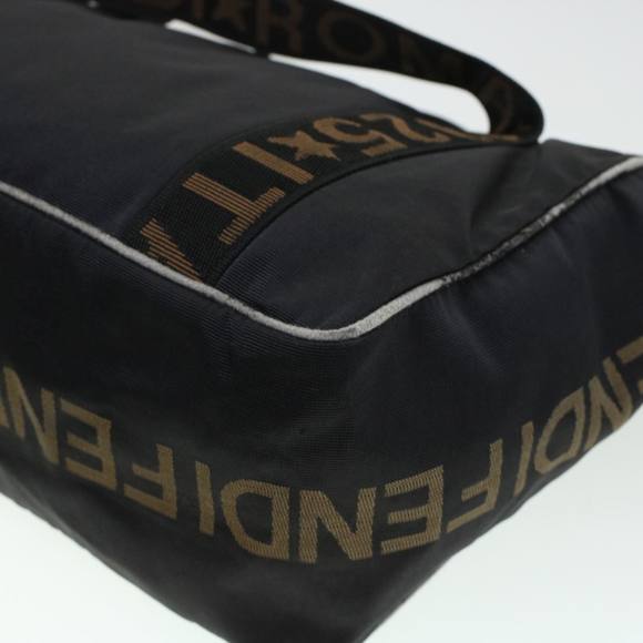 FENDI Tote Bag Nylon Black Brown Auth 44164 - Picture 16 of 16